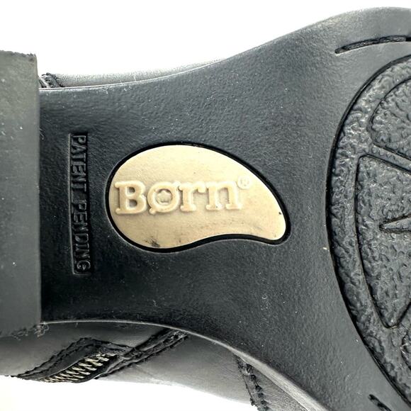 Born Women Black Western Ankle Boot Sz 8 Genuine Leather Cushioned Cowboy Bootie - Picture 13 of 15